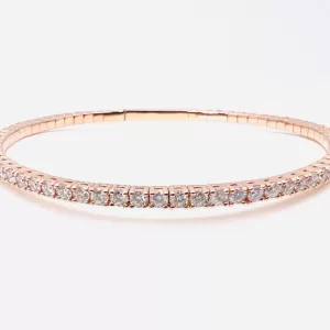 14 Karat Rose Gold Round Brilliant Diamond Bangle