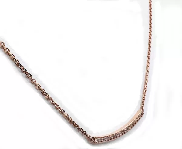 14 Karat Rose Gold Round Brilliant Diamond Necklace