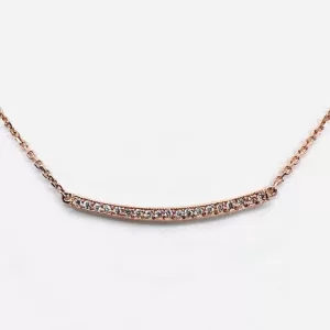 14 Karat Rose Gold Round Brilliant Diamond Necklace