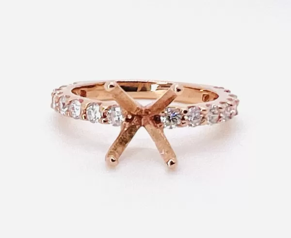 14 Karat Rose Gold Round Brilliant Diamond Ring