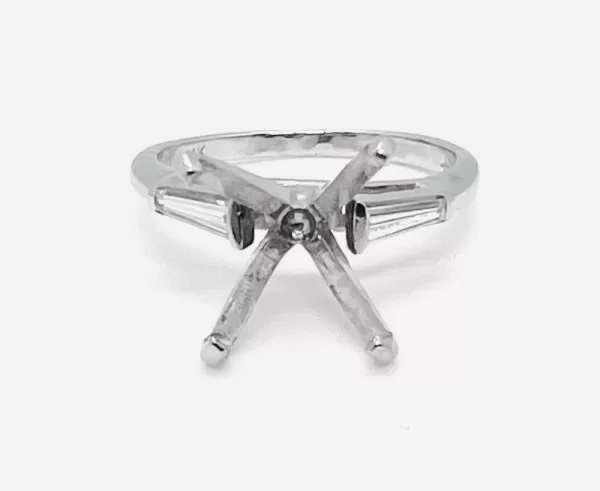 14 Karat White Gold Baguette Diamond Ring