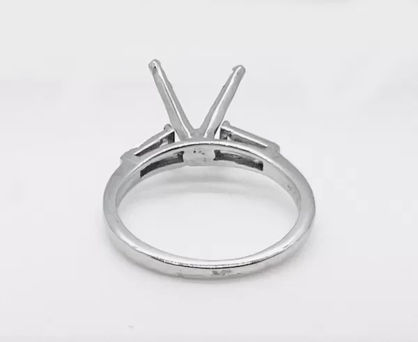 14 Karat White Gold Baguette Diamond Ring