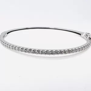 14 Karat White Gold Round Brilliant | Black Diamond Bangle