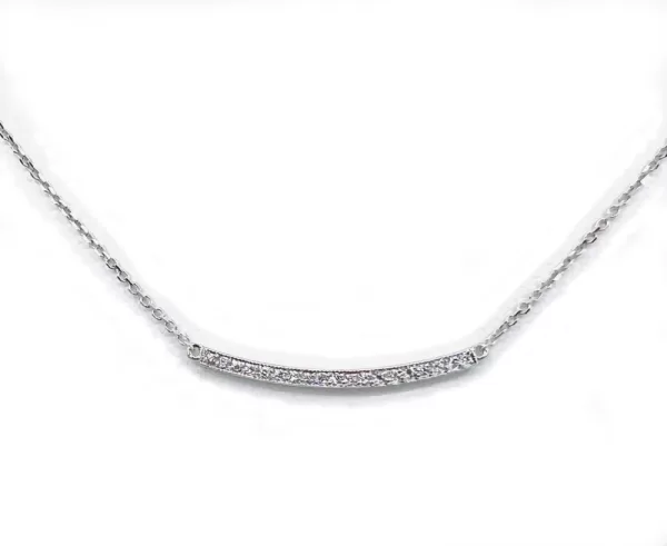 14 Karat White Gold Round Brilliant Diamond Necklace D3