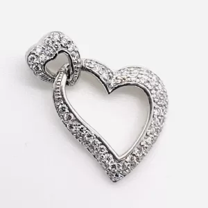 14 Karat White Gold Round Brilliant Diamond Pendant D2