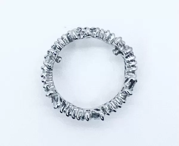 14 Karat White Gold Round Brilliant Marquise Baguette Diamond Ring