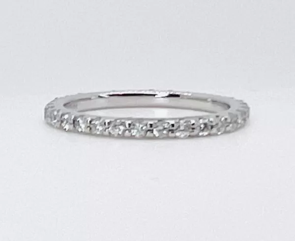 18 Karat White Gold Round Brilliant Diamond Band D2