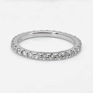 18 Karat White Gold Round Brilliant Diamond Band D2