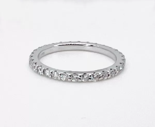 18 Karat White Gold Round Brilliant Diamond Band D2