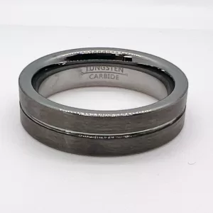 Tungsten Men's Band Silver Double Exterior