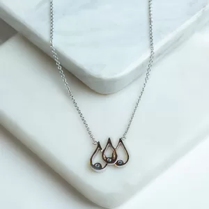 Water Element Pendant Necklace "Art of Life" Collection 18K White Gold